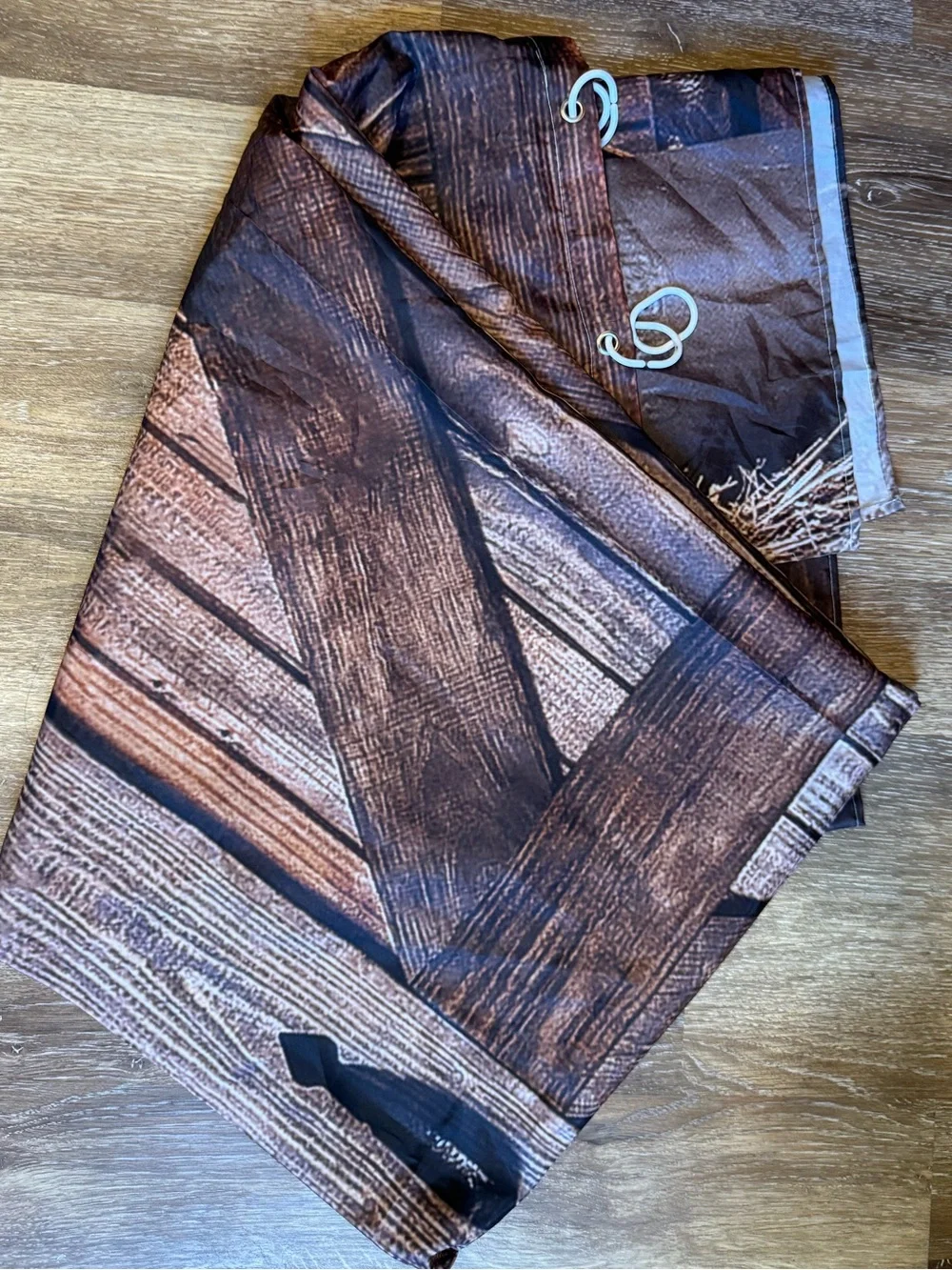Rustic Barn Door Shower Curtain - Brown